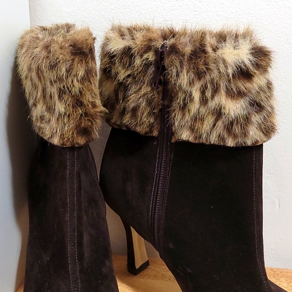 LIZA Chocolate Suede Booties - Picture 3 of 10